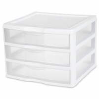 Sterilite ClearView 3-Drawer Wide Organizer - Clear/White, 14.6 x 14.5 x  10.6 in - Kroger