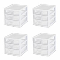 Sterilite ClearView 3-Drawer Wide Organizer - Clear/White, 14.6 x 14.5 x  10.6 in - Kroger