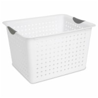 Sterilite Large Ultra Plastic Storage Bin Baskets w/ Handles, White, 6 Pack  