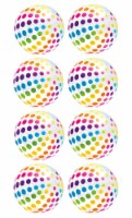 Intex Jumbo Inflatable Big Panel Colorful Polka Dot Giant Beach Balls (Set of 8)