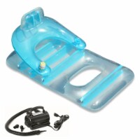 New Swimline Red Swimming Pool Inflatable Deluxe Lounge Chair w/ Electric Pump