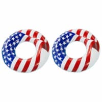 Swimline 36 Inflatable American Flag Swimming Pool and Lake Tube Float (2 Pack)