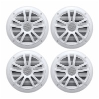 BOSS Audio MR6W 6.5  360W Dual Cone Marine/Boat Speakers Stereo, White (4 Pack)