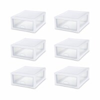 Sterilite 16 Quart Clear Plastic Stacking Storage Drawer Container Box (6 Pack)