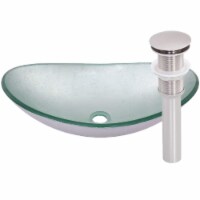 Novatto TIG-70328031BN 4.5 x 6.25 in. Argento Oval Glass Vessel Bathroom Sink Set, Brushed Ni Perspective: Main