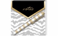 Lady Jayne Matchbook Pad W/Pen Tabby Stripes Foil