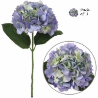 Blue Silk Hydrangea Flowers - 18   (3 Pieces)