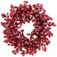 Artificial Christmas Berry Wreath with Ice Christmas Front Door Decor- 20