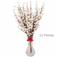 Artificial White Berry Picks 35 Berries- 17   (12 Pieces)