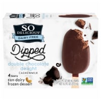So Delicious Dairy Free Dipped Double Chocolate Delight Cashew Milk Frozen Dessert Bar Packet Perspective: Main