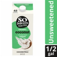 So Delicious Dairy Free Organic Unsweetened Plain Coconut Milk Half Gallon Perspective: Main
