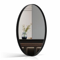 ANDY STAR Modern 24 x 36 Inch Oval Wall Hanging Bathroom Mirror, Matte Black