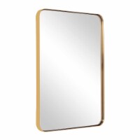 ANDY STAR 24 x 36 Inch Rectangular Hanging Metal Frame Wall Mirror, Brushed Gold