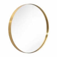 ANDY STAR 24 Inch Round Circle Mirror with Stainless Steel Metal Frame, Gold