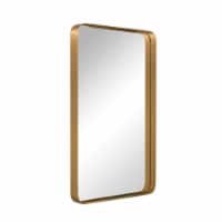 ANDY STAR 24 x 36 Inch Rectangular Deep Metal Frame Hanging Wall Mirror, Gold