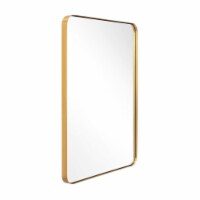 ANDY STAR Modern 22 x 30 Inch Rectangular Hanging Bathroom Mirror, Brushed Gold