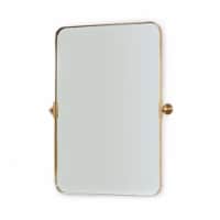 ANDY STAR Modern 38 x 25 Inch Rectangular Hanging Bathroom Mirror, Brushed Gold