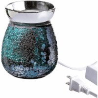 WHOLE HOUSEWARES Pink Heart Mosaic Glass Candle Warmer 4.9x5.7Inch