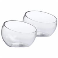 WHOLE HOUSEWARES DIA 10  X H 7  Slant Cut Bowl Glass Vase