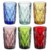 WholeHousewares Multicolor Goblet Set: Vintage Drinking Cups (6pcs)
