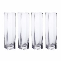 WHOLE HOUSEWARES 2.35X10  Clear Glass Vase | Tall Square Block Vase