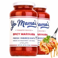Yo Mama’s Foods Keto Spicy Marinara Sauce | (2) 25 Ounce Jars | All-Natural, Gluten Free