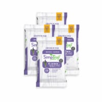 Simpleaf Flushable Wet Wipes Soothing Aloe Vera Formula with Lavender Scent (25Count) 4PK
