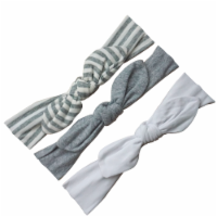 Darlyng & Co Cotton Knotted Headbands for Newborn | Heather Grey | 3 Pcs