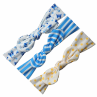 Darlyng & Co Cotton Knotted Headbands for Newborn | Maya Blue | 3 Pcs
