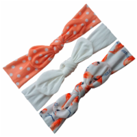 Darlyng & Co Cotton Knotted Headbands for Newborn | Orange Flamingo | 3 Pcs