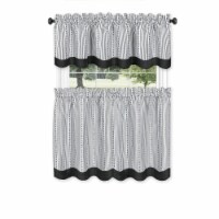 58 x 24 in. Westport Window Curtain Tier & Valance Set, Black & White - Pack of 2