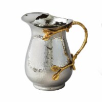 Gilt Leaf Stainless Steel Water Pitcher, Hammered