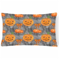 Watecolor Halloween Pumpkins Canvas Fabric Decorative Pillow&#44; 12 x 16 in.