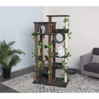 70 in. Forest Cat Tree House Furniture with Leaves