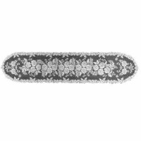 13 x 72 in. Victorian Rose Runner - White