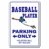 SignMission 8 x 12 in. Baseball Player Decal - Parking Fan Cap Hardball Bat Mitt Team Ball