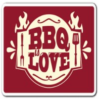 SignMission 12 in. BBQ Love Decal - Summer Food Party Grill Barbeque Grill Chef Cook