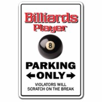SignMission 8 x 12 in. Billiards Player Decal - Parking Pool Cue Billiard Ball 8 Ball 9 Ball