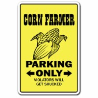 SignMission 8 x 12 in. Corn Farmer Decal Parking Decals - Farm Tractor Produce Wheat