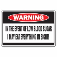SignMission 8 x 12 in. Low Blood Sugar Warning Decal - Health Sick Decals Diabetic Diabetes
