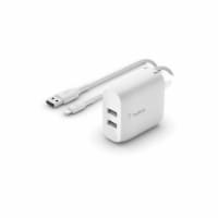Belkin Dual USB-A Wall Charger for iPhone/iPad - White