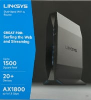 Linksys® Dual-Band AX1800 WiFi 6 Router, Black
