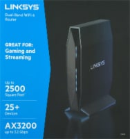 Linksys Dual-Band AX3200 WiFi 6 Router, Black