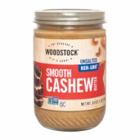 Woodstock Non-GMO Unsalted Smooth Cashew Butter - Case of 12 - 16 oz.