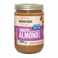 Woodstock Unsalted Non-GMO Smooth Lightly Toasted Almond Butter - Case of 12 - 16 oz.