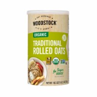 Woodstock Organic Traditional Rolled Oats - Case of 12 - 18.5 oz.