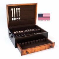 Flaming Amish Birch, One-Drawer Flatware Chest. Solid American Maple Hardwood