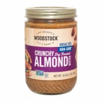 Woodstock Unsalted Non-GMO Crunchy Dry Roasted Almond Butter - Case of 12 - 16 oz.