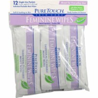 Puretouch Individual Flushable Moist Feminine Wipes - 12 Packets