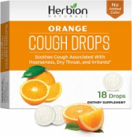 Herbion Naturals Cough Drops - All Natural - Orange - 18 Drops